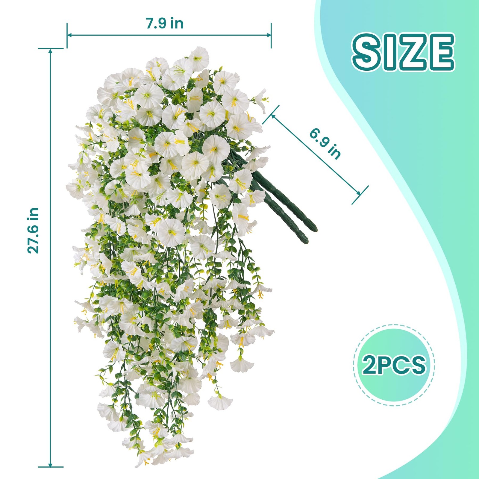 Fake Artificial Hanging Morning Glory Flowers for Outdoor Planters Porch Pati…