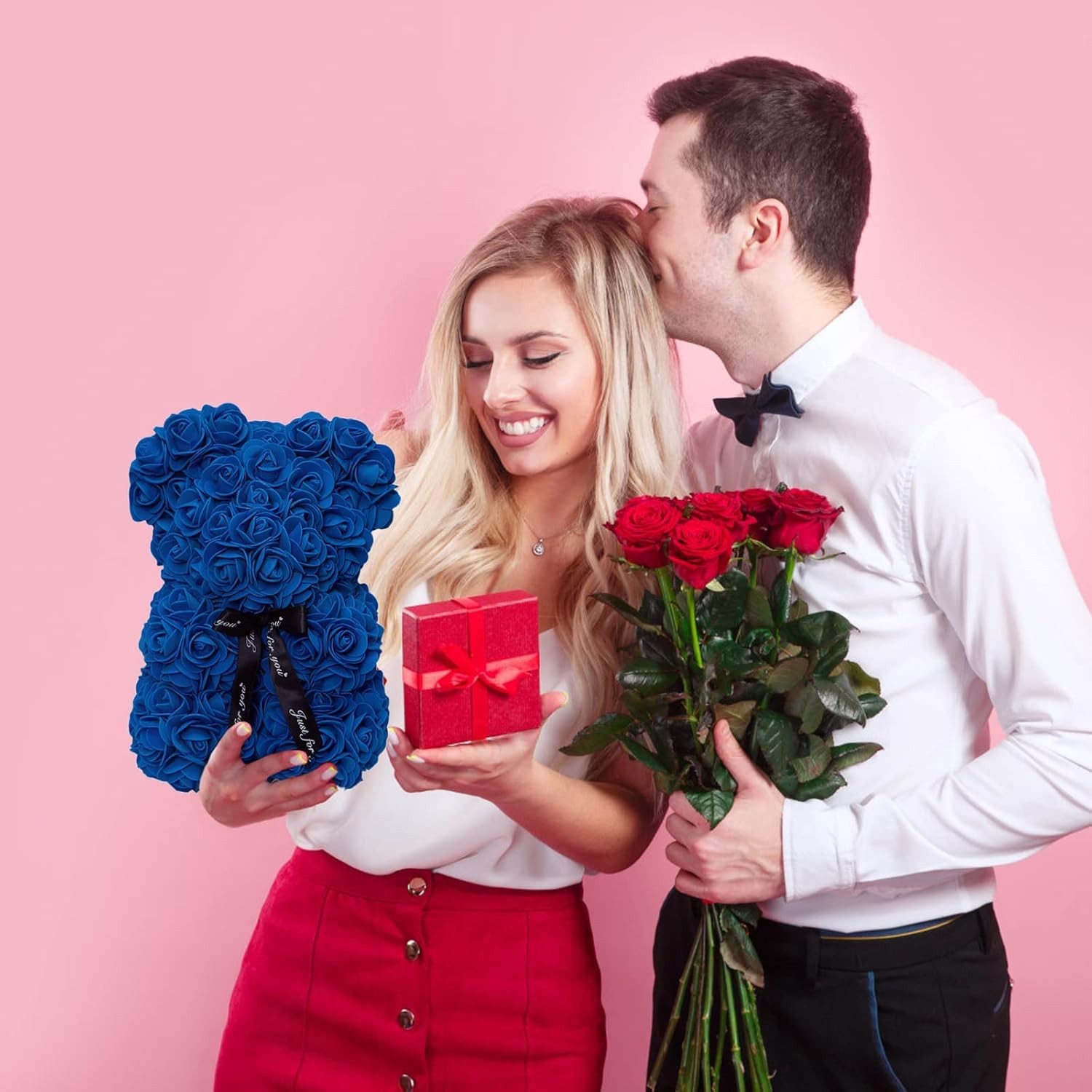 DuHouse Rose Bear Rose Teddy Bear Flower Gift Box for Valentines Gifts Annive…