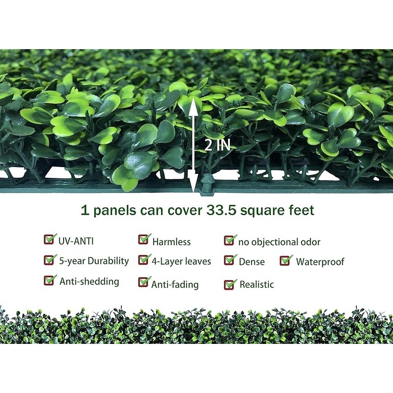 Faux Ivy Boxwood Privacy Screen Artificial Greenery Hedge Panel Wall Decor New