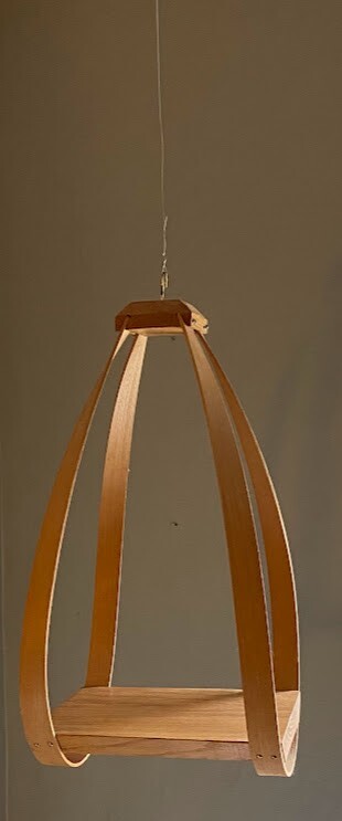 Bentwood Teardrop Hanging Wood Plant Planter Stand Shelf mcm mid century modern 