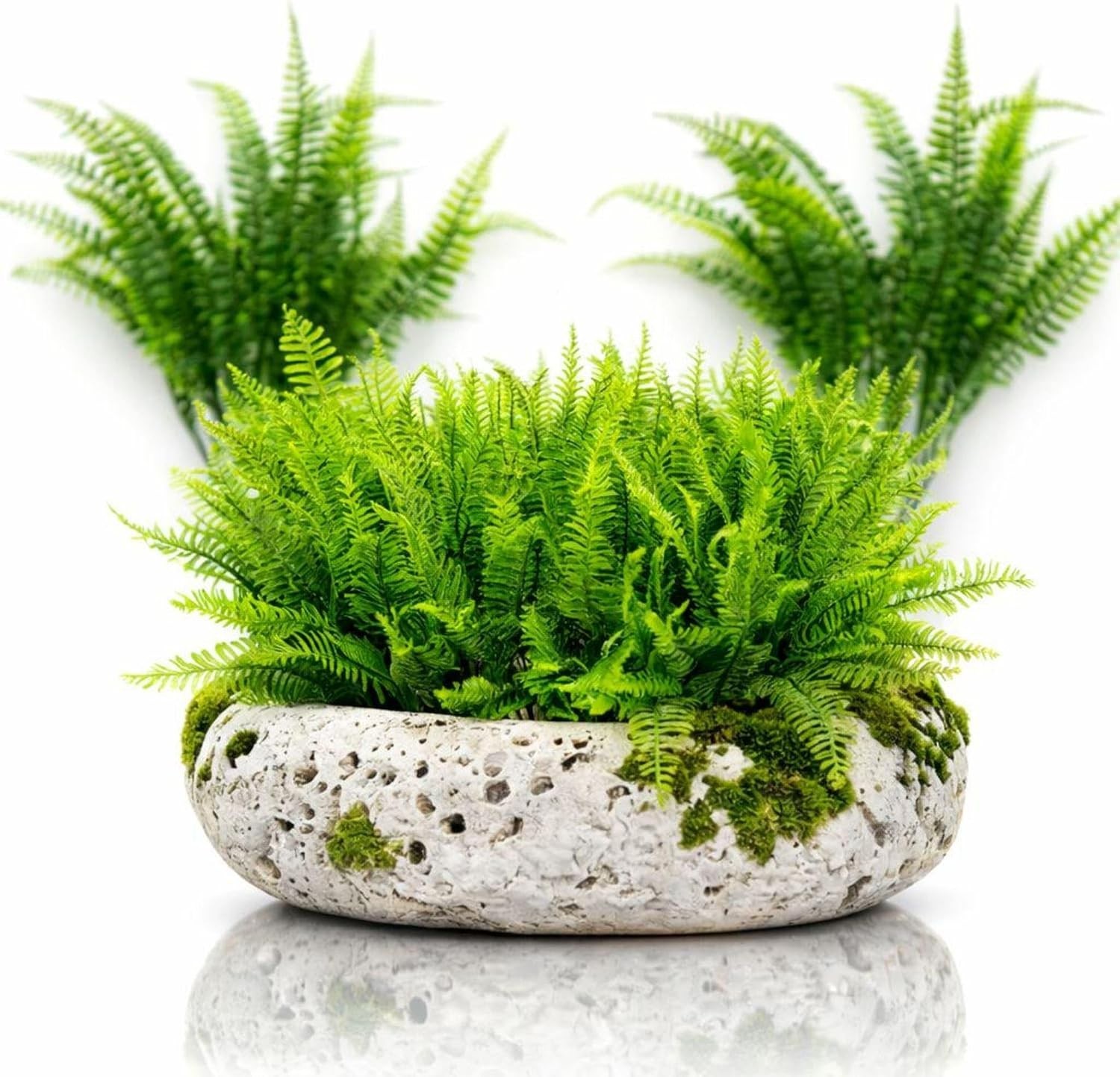 Decor 12 Bundles Artificial Boston Ferns Artificial Plants Outdoor Greenery Stem