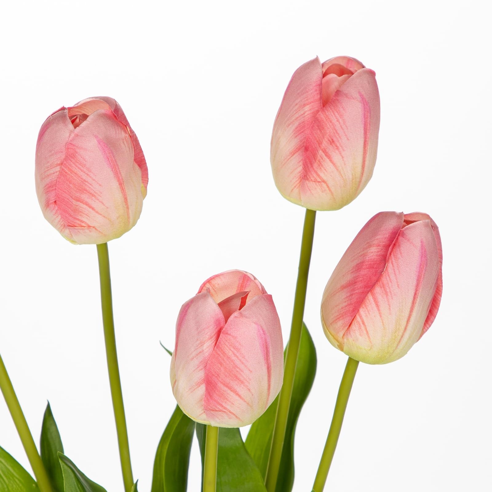 6PCS 23″ Tulip Flowers Artificial Pink Tulips Long Stem Faux Flower, Silk Flo…