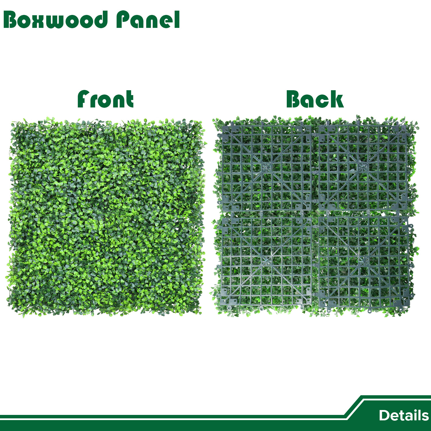 20″ Artificial Faux Boxwood Leaf Ivy Mats Greenery Home Festival Wall Decor