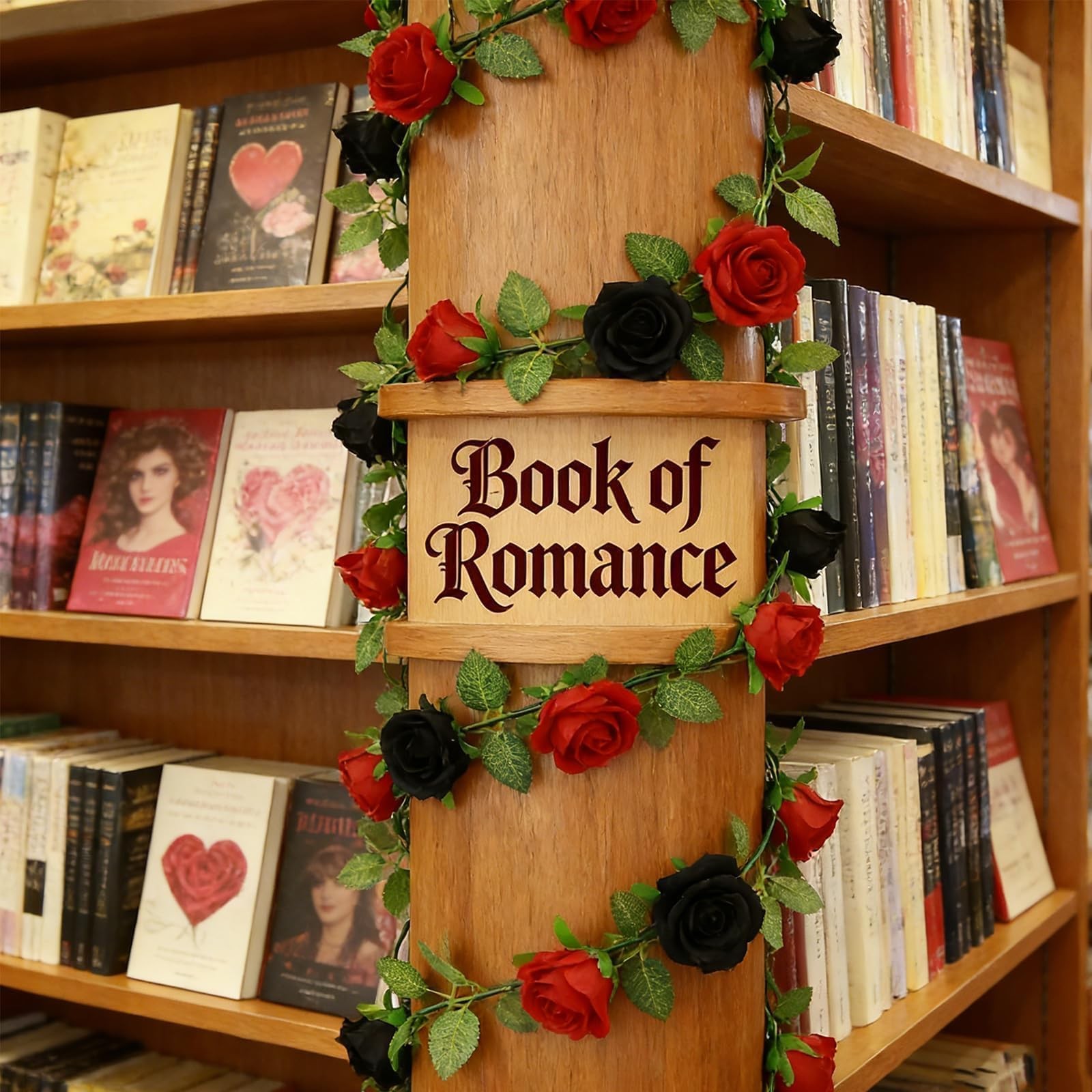 2 Pack Black Red Artificial Rose Flower Garland 13ft Gothic Elegant Valentine…