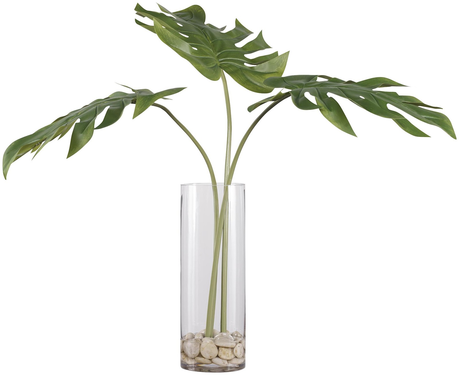 Uttermost 60181 Ibero 30″ Tall Glass and Stone Faux Flora Planter – Clear