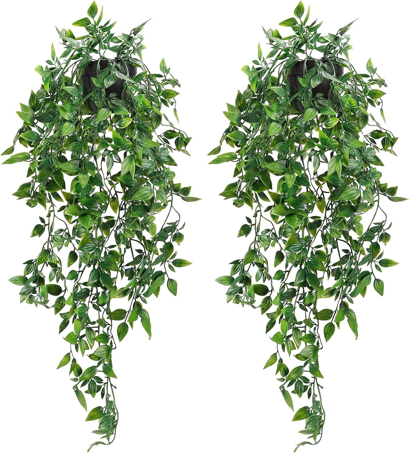 Indoor Outdoor Artificial Plants, 2 Pack for Shelf Display