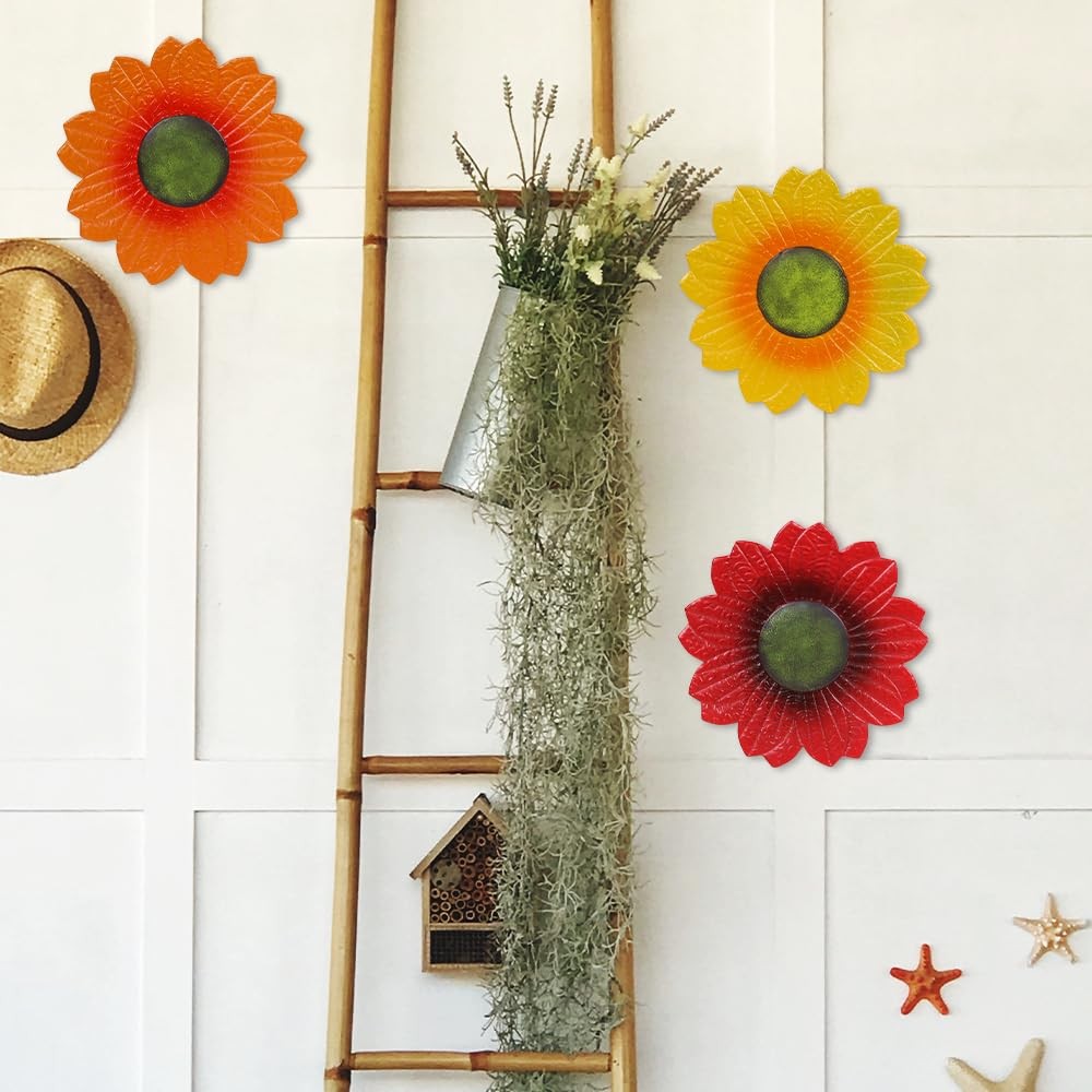YEAHOME Sunflower Wall Decor – 9 inch 9*1.2*11in, 9″-3 Pack-Sunflower 503