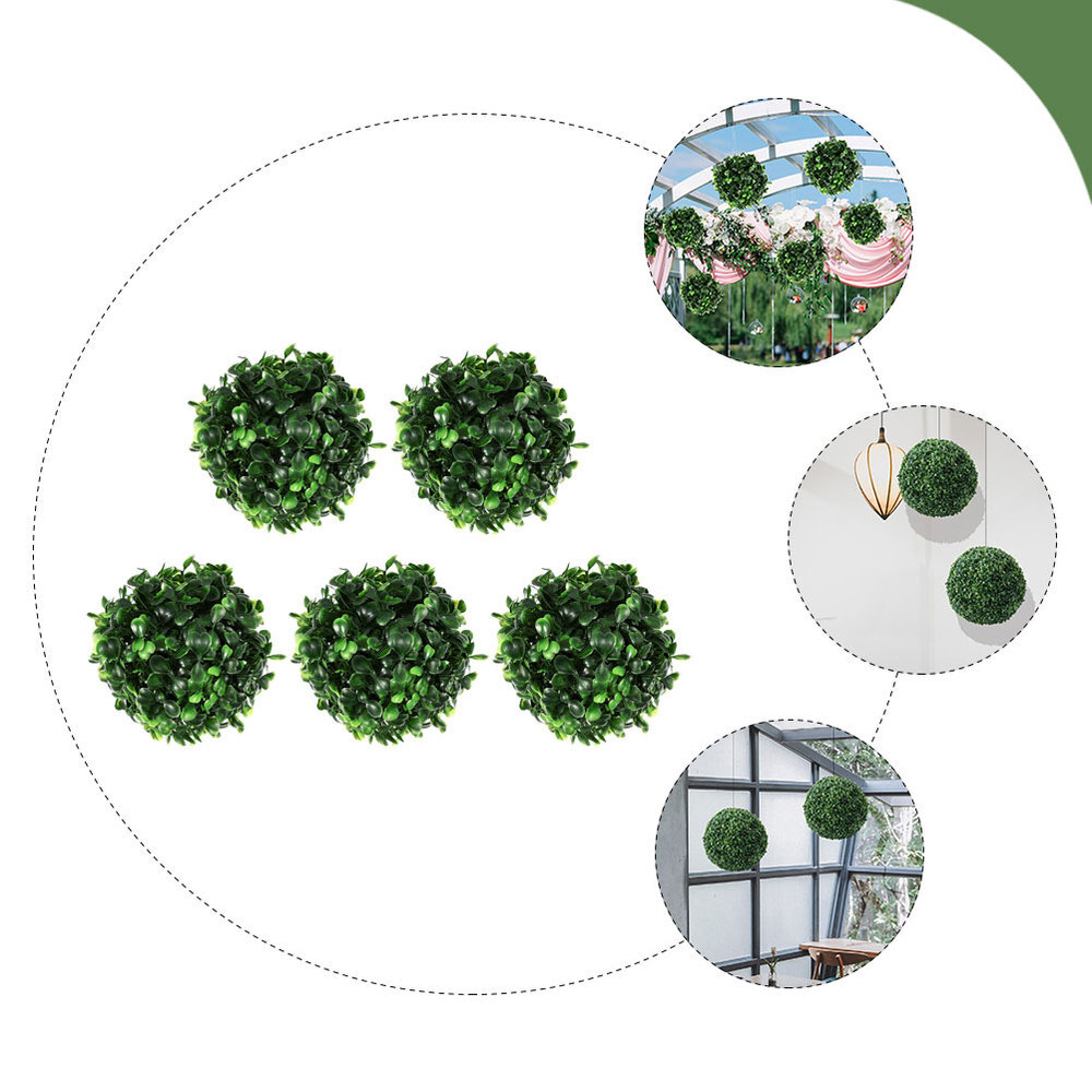 5PCS Simulation Plant Topiary Balls Decorative Ceiling Ornament Fake Plant Balls