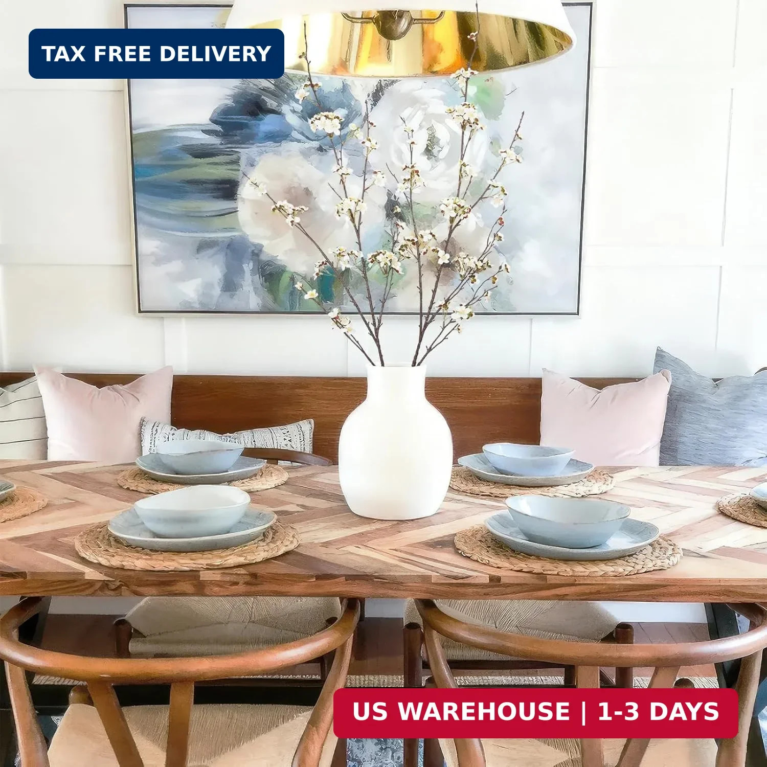 2 Pcs Cherry Blossom Branches Long Stems Fake Flowers for Spring Summer Indoor H
