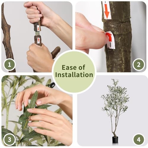 Faux Olive Tree 5.5ft(66in) Tall Artificial Plant Indoor 7ft Olive Tree(1)