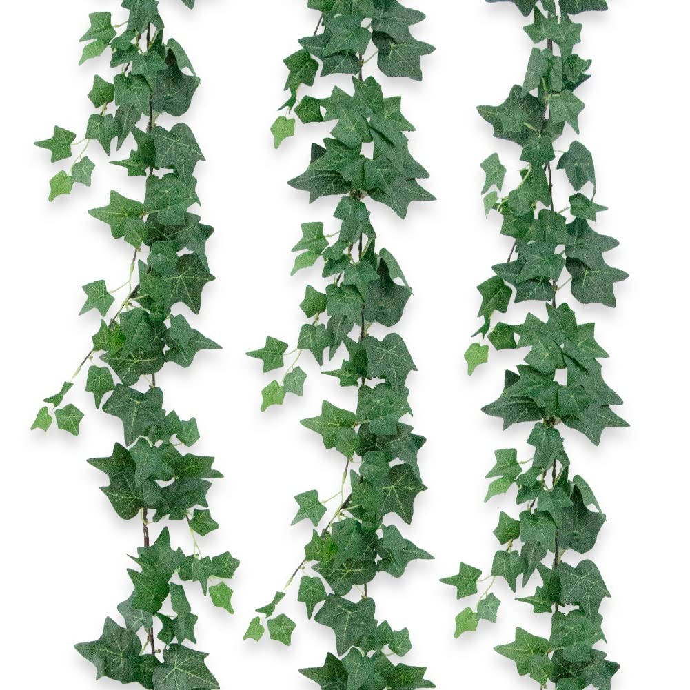 3Pcs Artificial Greenery Ivy Vines Kit, 6FT Odorless Silk Ivy Garland, Green …