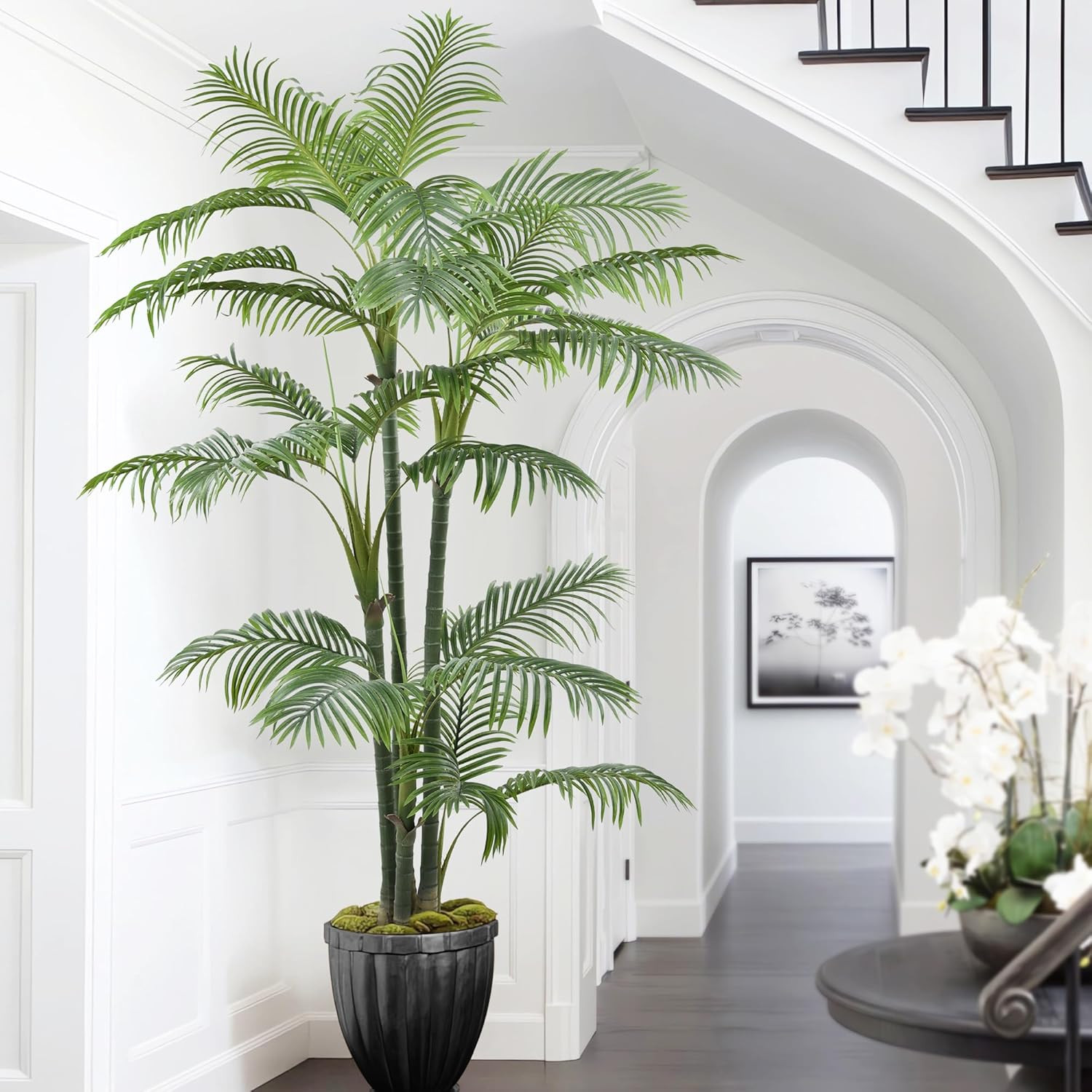 7Ft Artificial Palm Tree with Realistic Leaves for Home and Office Decor