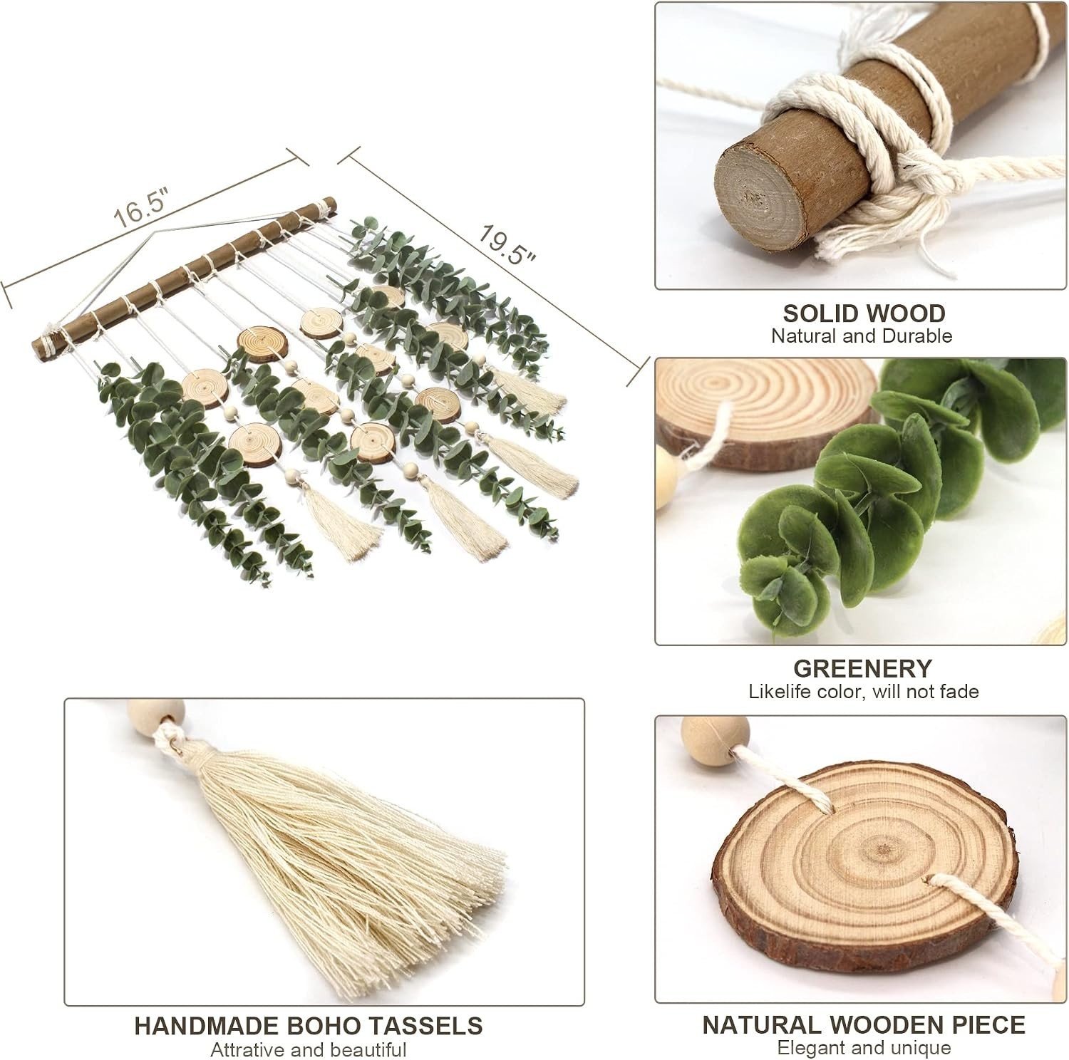 Artificial Eucalyptus Wall Decor Fake Greenery Leaves Stems Wall Hanging Plan…