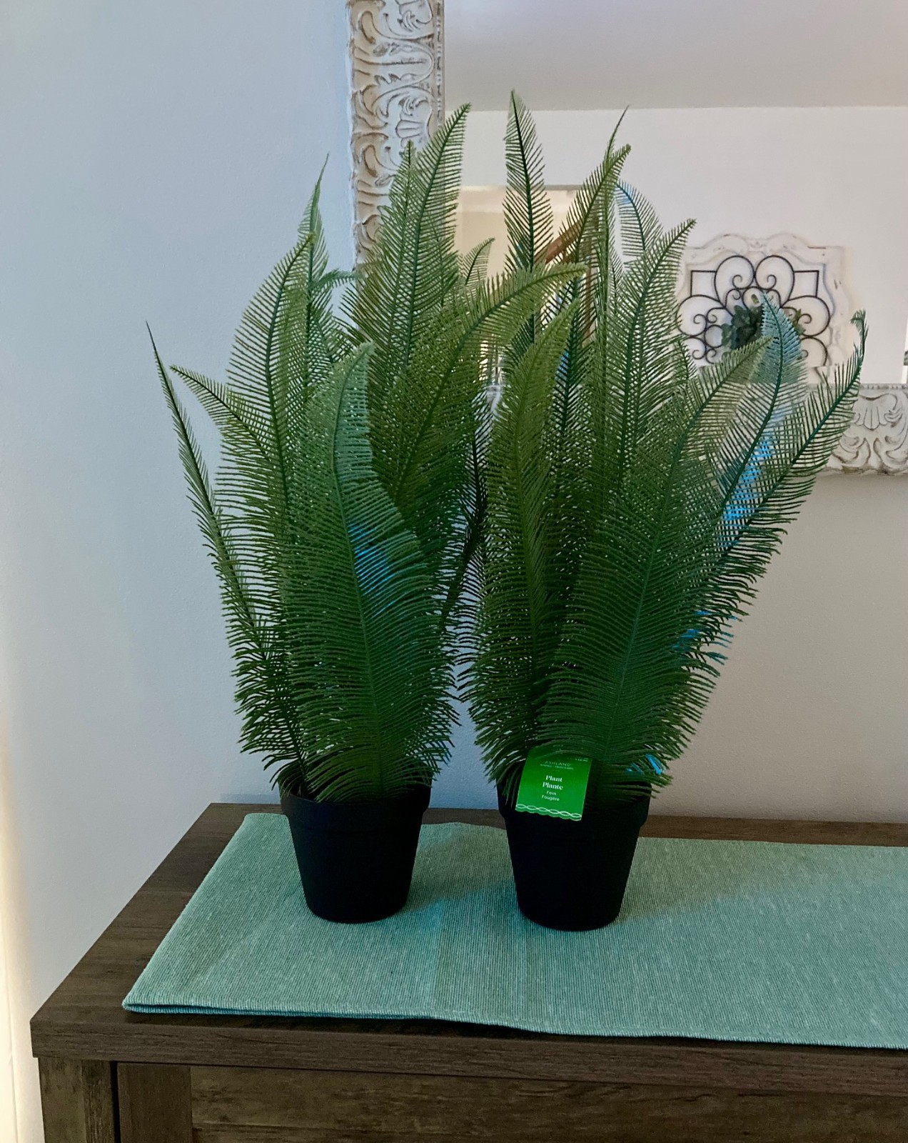 Faux Greenery Artificial Fern Home Decor Set of Two