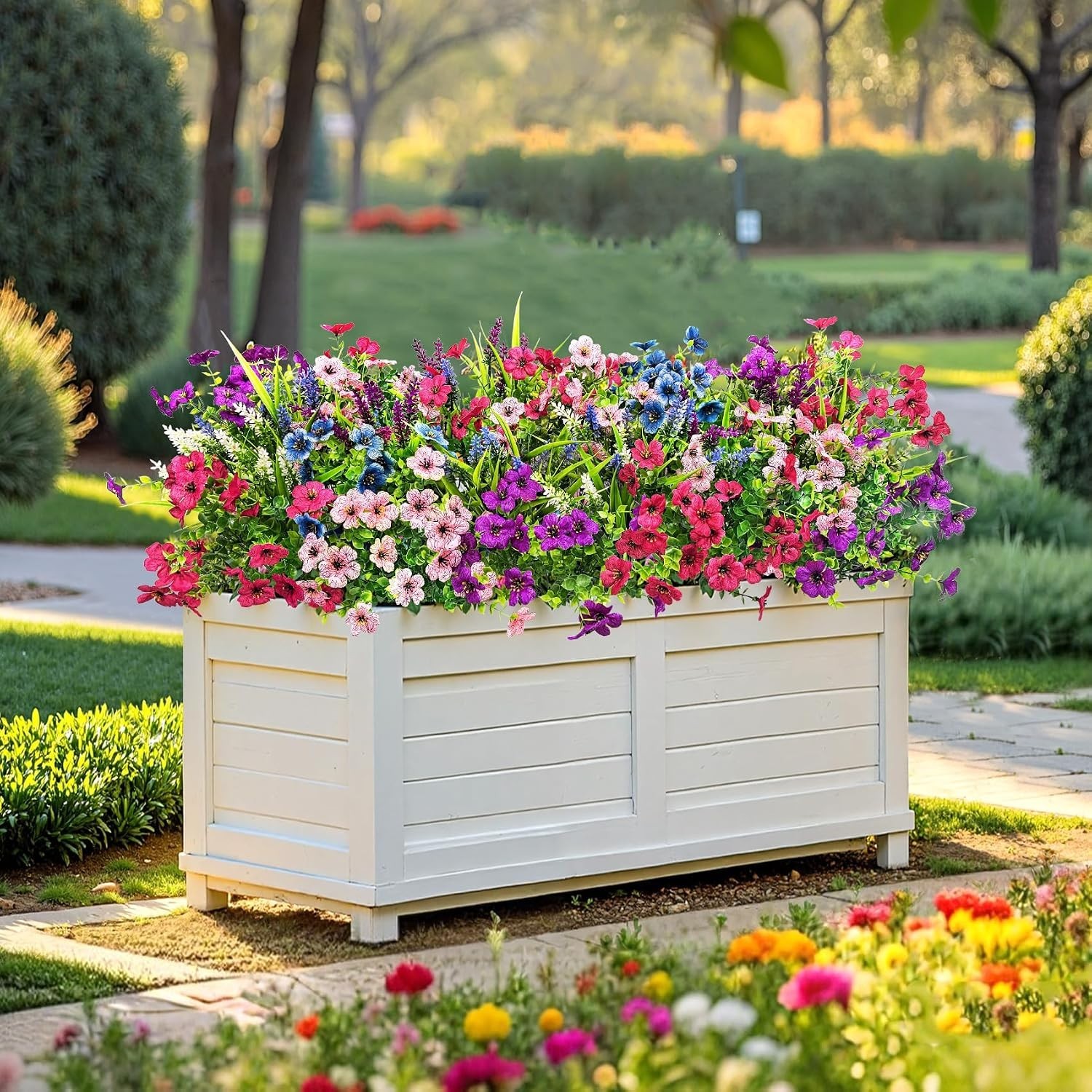 Mixed Artificial Plants Set: 20 Maintenance-Free Flowers for Indoor & Outdoor