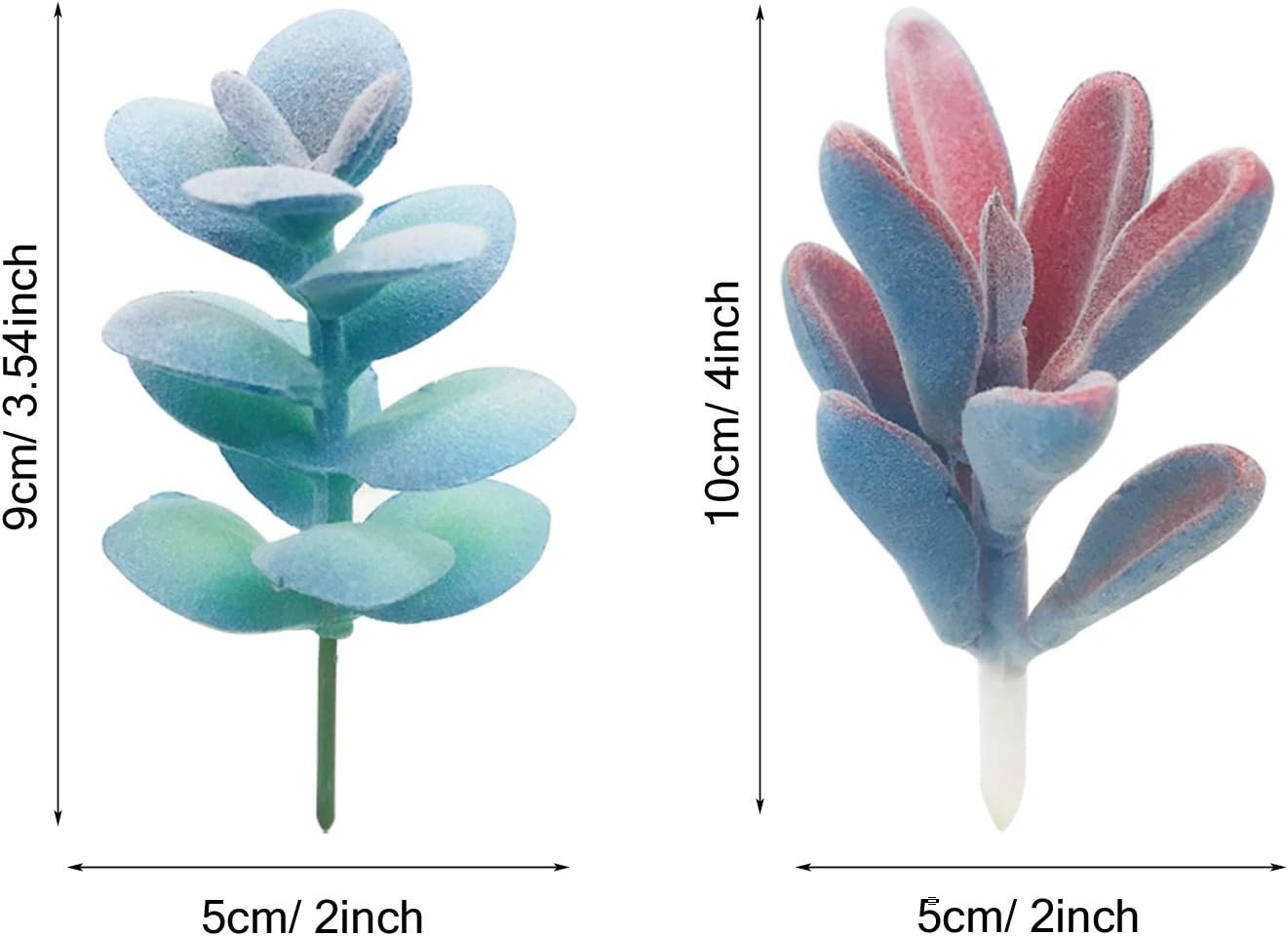 10 PCS Artificial Succulent Plants, Blue Fake Succulent, Unpotted Faux