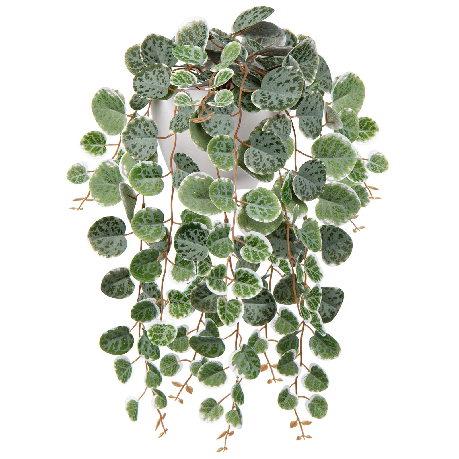 17 Inch Faux Hanging Plants Indoor Artificial String Heart Semicircle Green W…