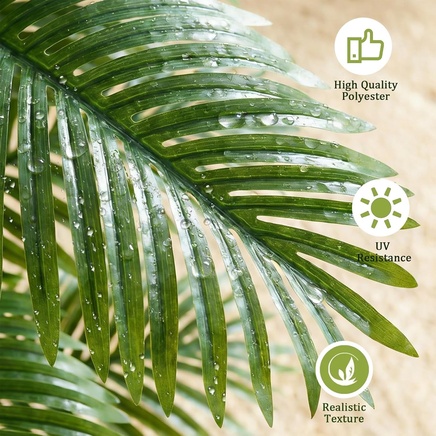 Artificial Tall Tropical Palm Tree Indoor Plant 5FT in Pot, Real Bark for home