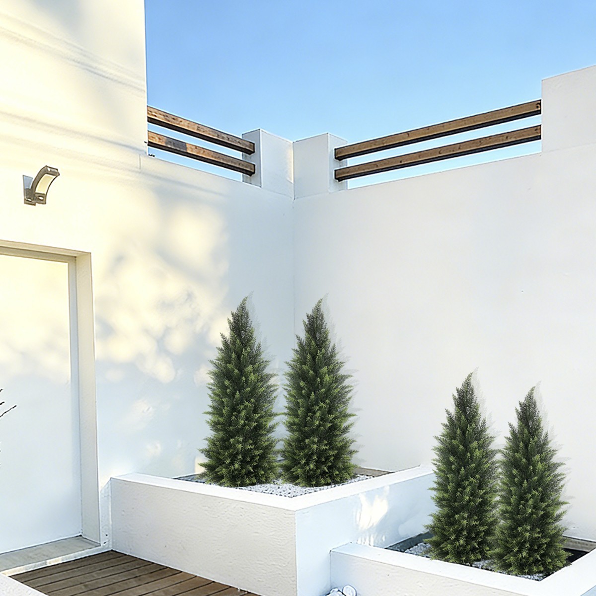 2 Pack 120 cm Artificial Cypress Tree Potted Plant Indoor and Outdoor Home Decor