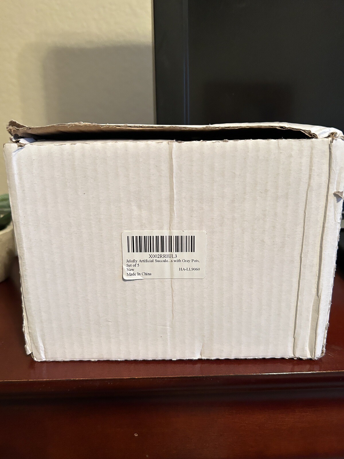 Artificial Succulents with Gray Pots – Set of 5 – New in Box
