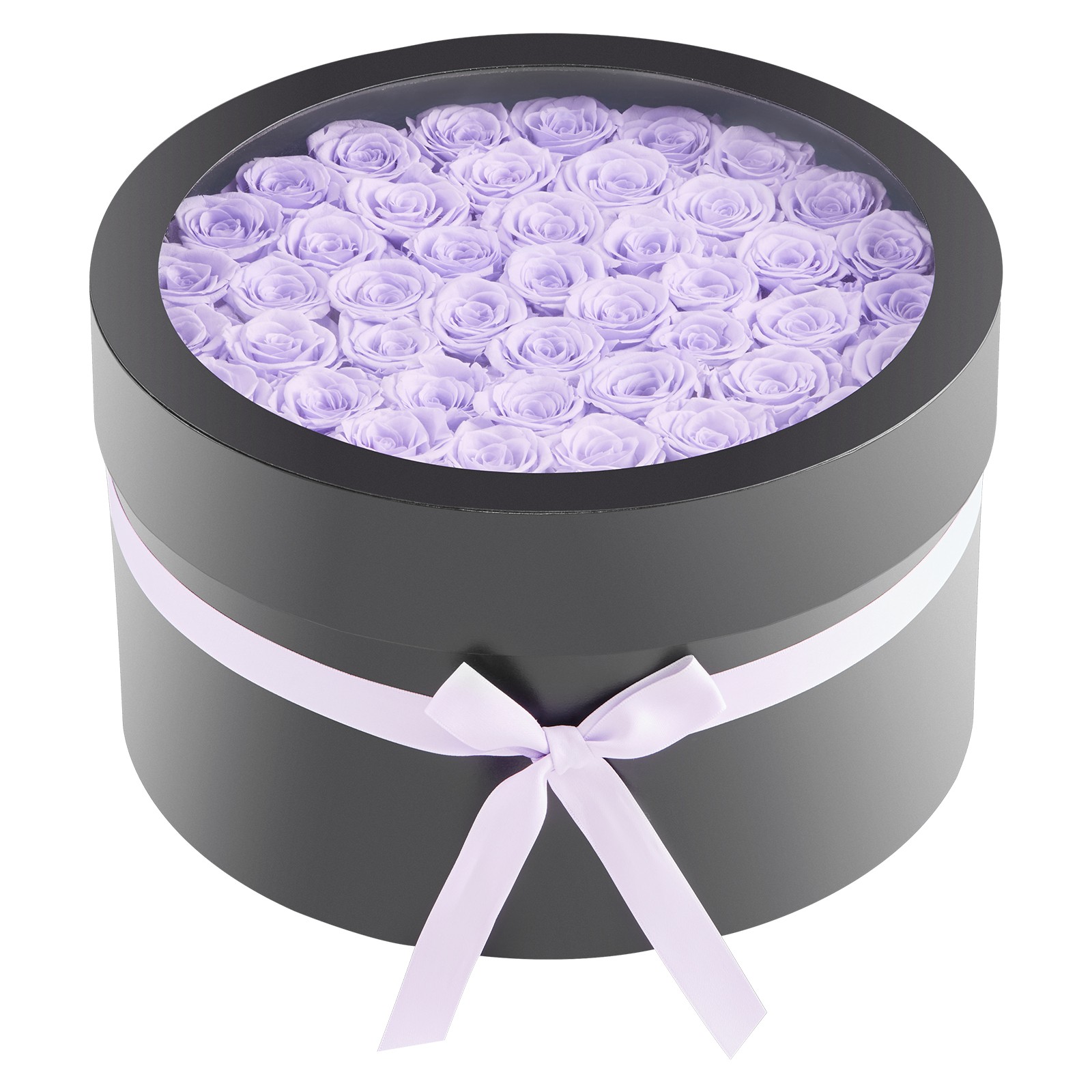 Uimoso 50 Preserved Roses in Round Box – Eternal Lavender Purple Flowers