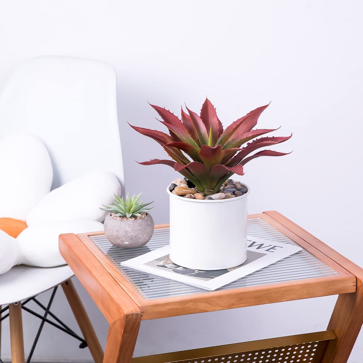 Succulents Plants Artificial Aloe Plant, 12.5Inch Large Faux Succulents Unpot…