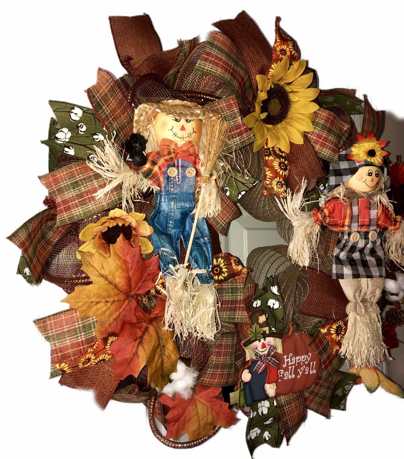 Festive Fall Burlap Jute Mesh Wreath