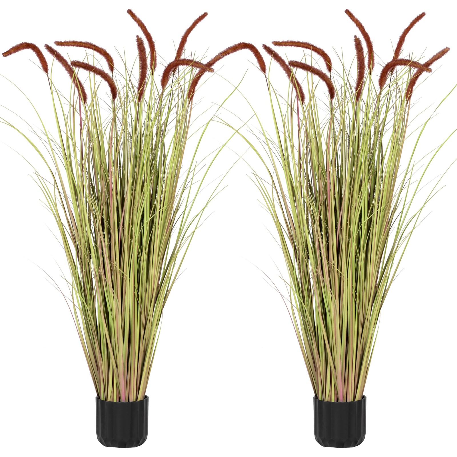 4 FT 2-Pack Artificial Horsetail Reed Grass, Fake Topiary Plant Tree in Pot, …