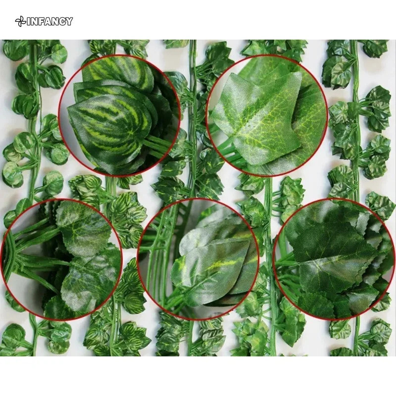 2.2M Artificial Hanging Vines – Green Silk Leaves for Home, Wedding, & Garden