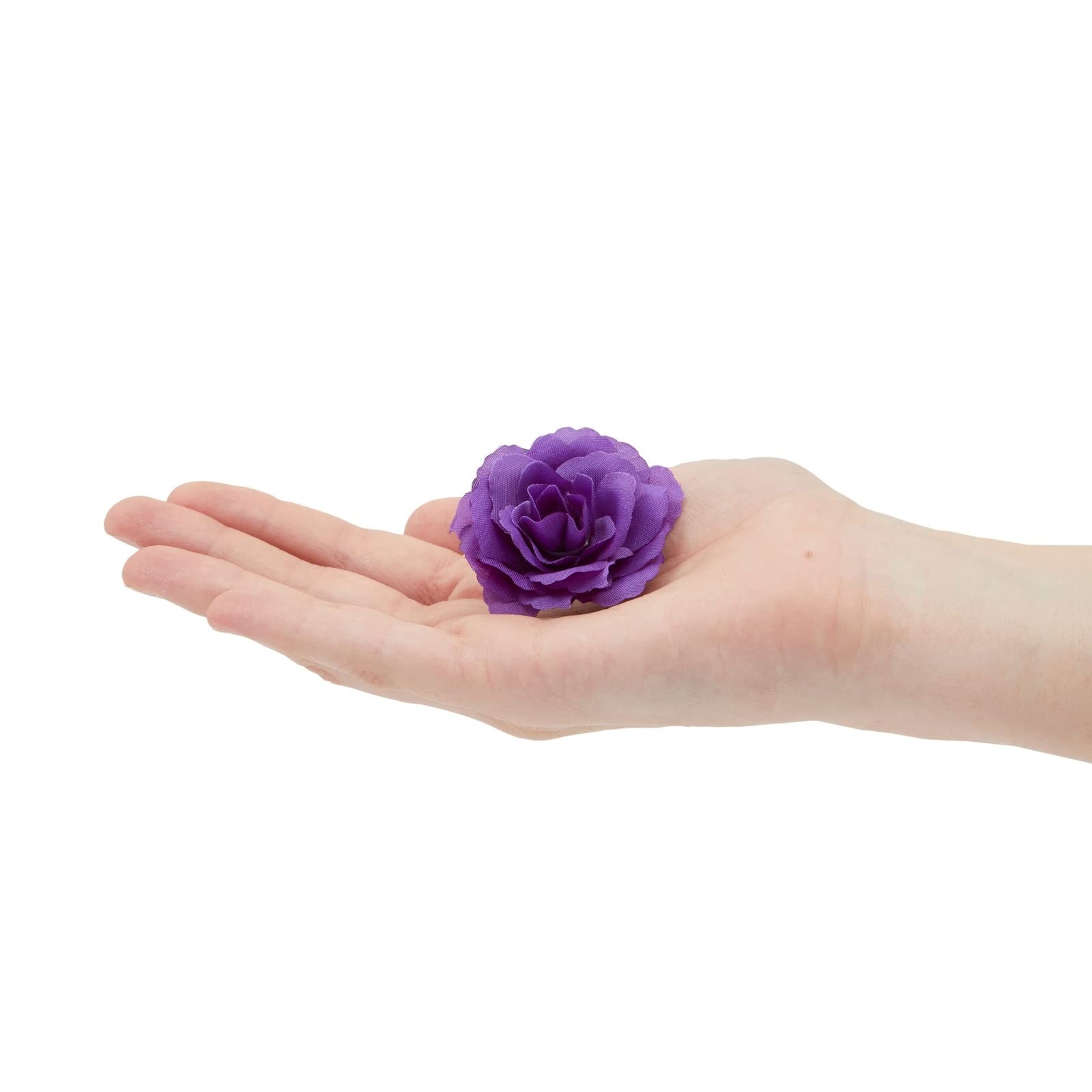 Artificial Flowers Stemless Silk Rose Heads – 2 In, 75 Pack, Purple – Wedding &