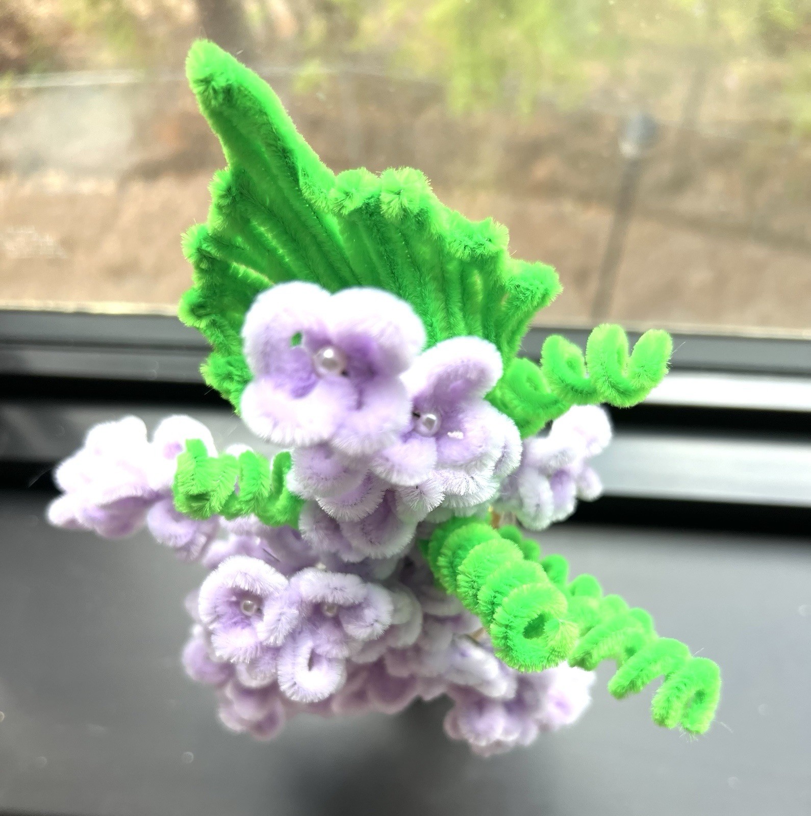 Wisteria Branches in Vase Pipe Cleaners Handmade