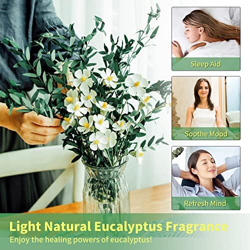 40+ Dried Eucalyptus Stems Real for Shower 15-25 PCS 17” 8OZ Preserved Fresh…