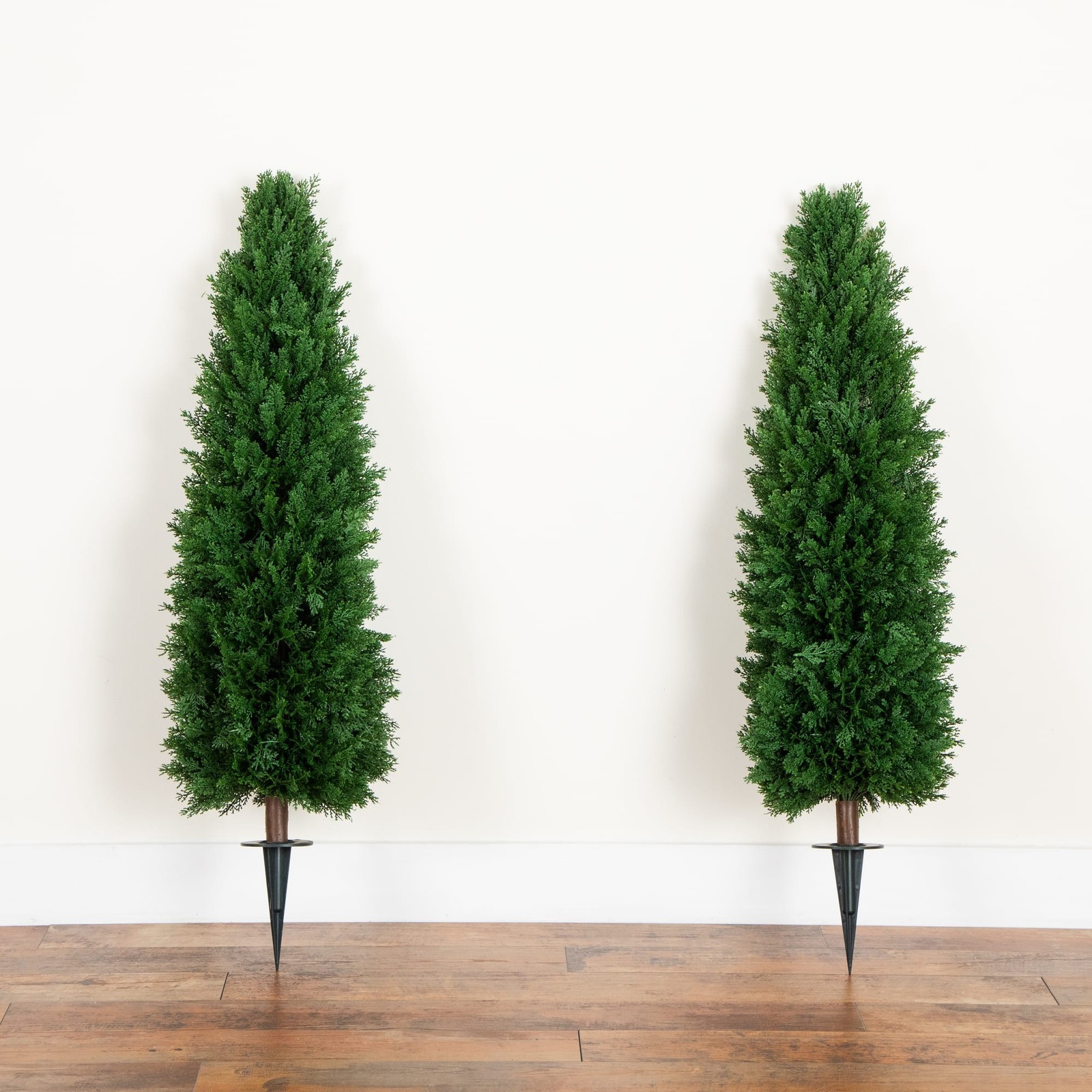 Nearly Natural 4ft UV Resistant Cedar Plant w/ Integrated Ground Stake(Set of 2)