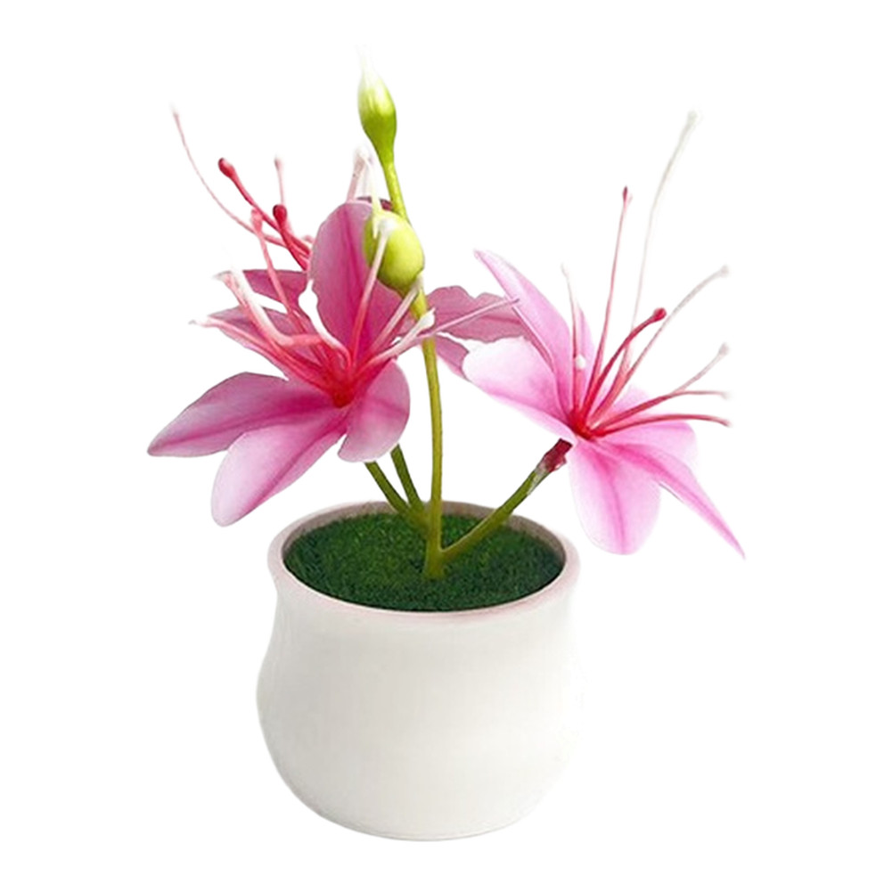 Soft Rubber Like Artificial Jasmine Flower Pot 10.5cm for Modern For Home Decor