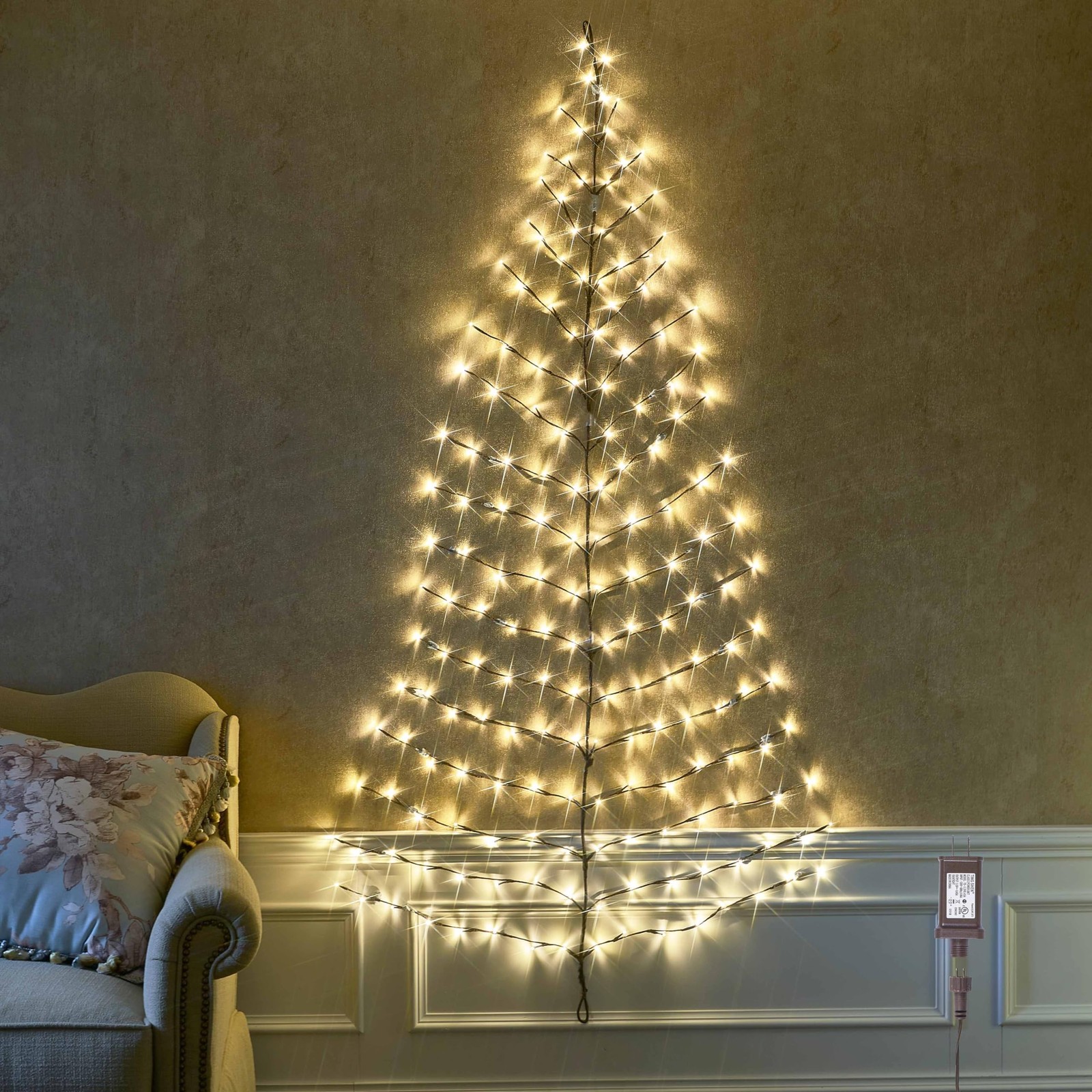 LED Wall Tree 6FT 180L Warm White Fairy Lights, Lighted Trees for Indoor Outd…
