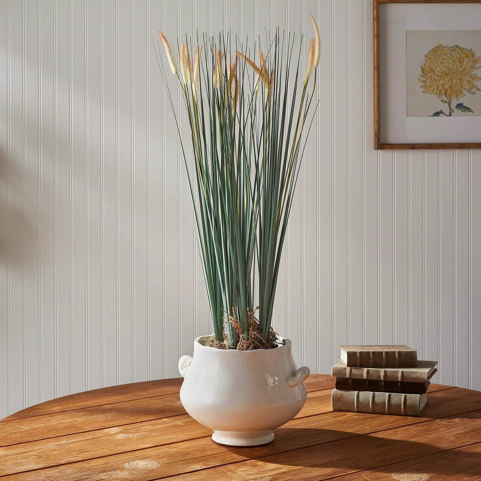 Modern Organic Tall Faux Field Grass Drop-In – 35” Green Accent