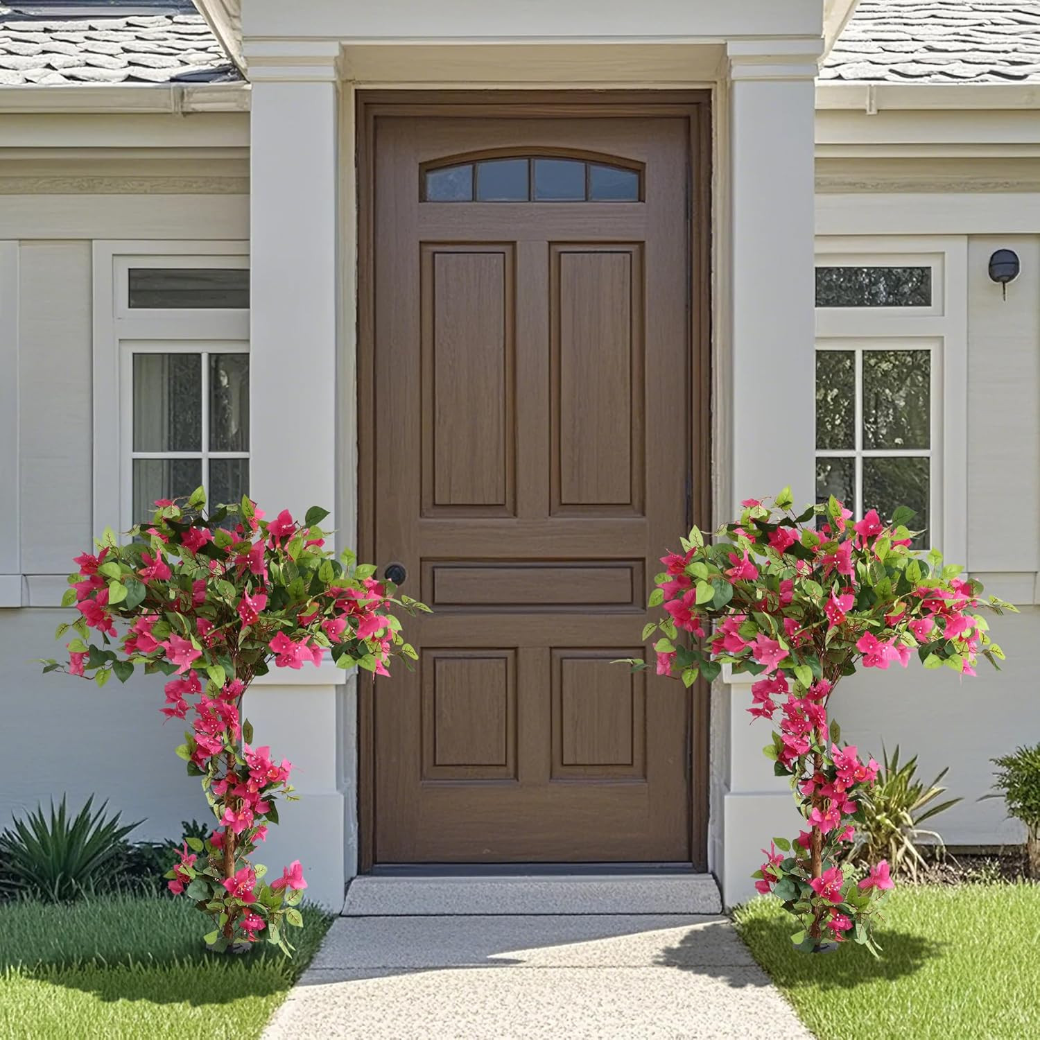 4ft Artificial Bougainvillea Trees – 2 Pack Faux Flowers for Indoor/Outdoor Deco