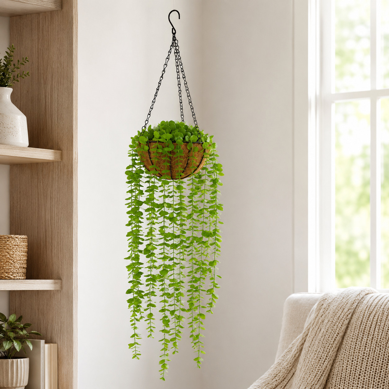 3′ Eucalyptus Artificial Plant in Hanging Basket