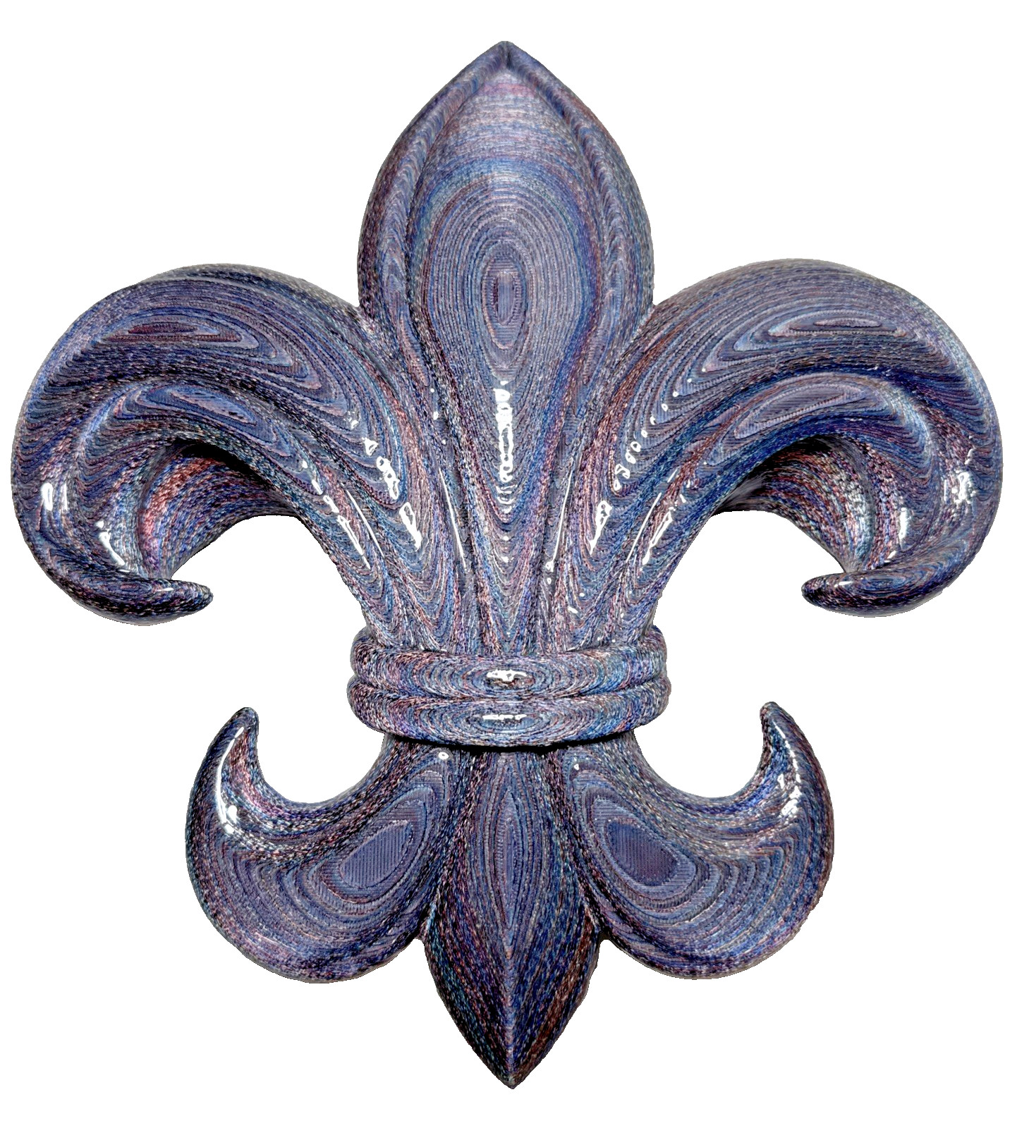 Fleur De Lis Gradient Colors – 3d printed statement piece. 10.5x9x1.25