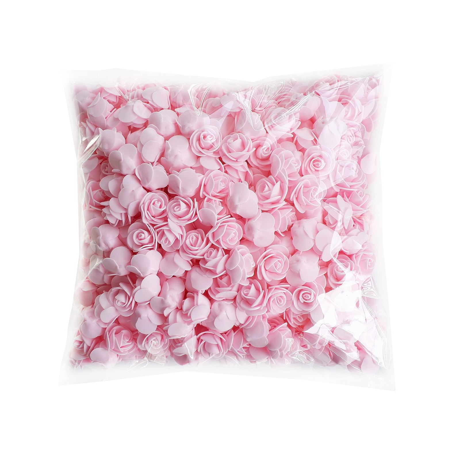 Light Pink Artificial Foam Roses Fake Flowers Decor 3.5cm/1.38in 100 PCS Pack