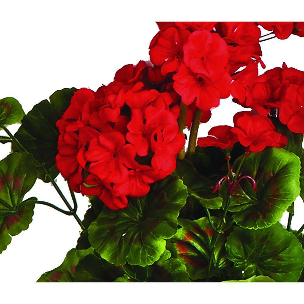 18 In. Artificial Geranium Bush with 9-Flower Heads