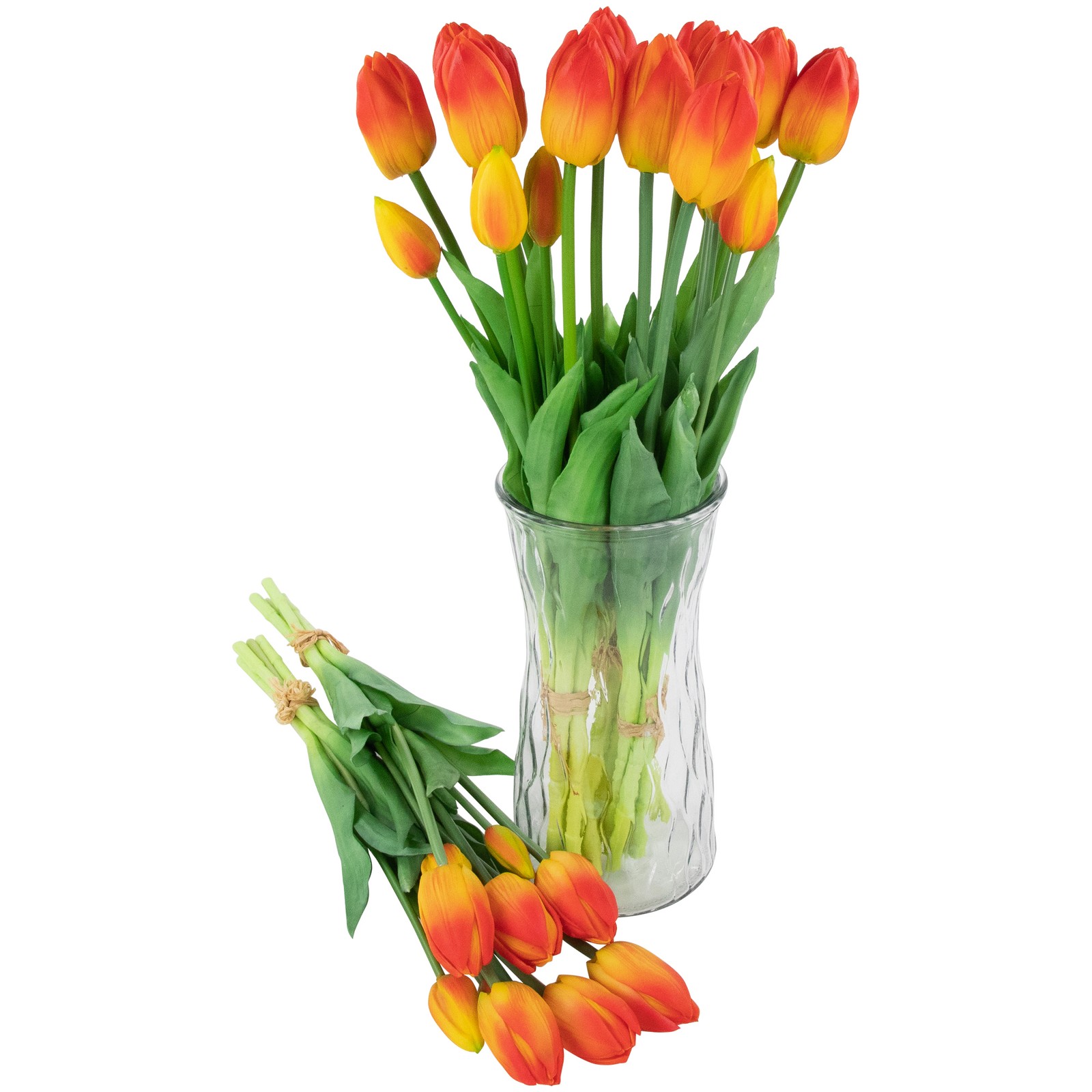Northlight Real Touch™ Red Yellow Tulip Floral Bundles Set of 6 – 18″