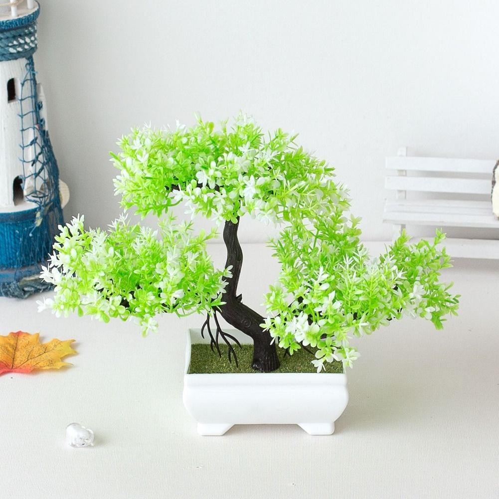 Artificial Bonsai Tree Potted Plant Fake Flowers Home Table Garden Decoration