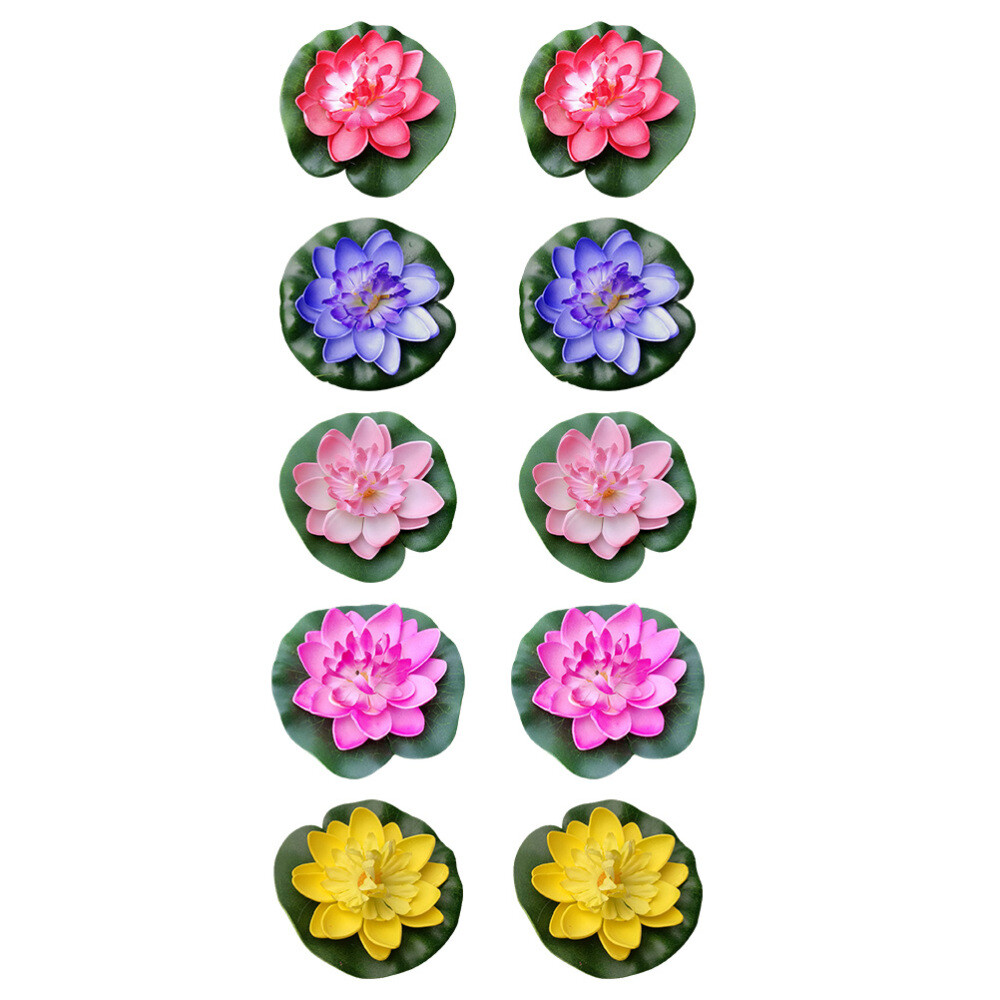 10PCS Artificial Floating Floating Flowers Fountain Artificial Pond Plants