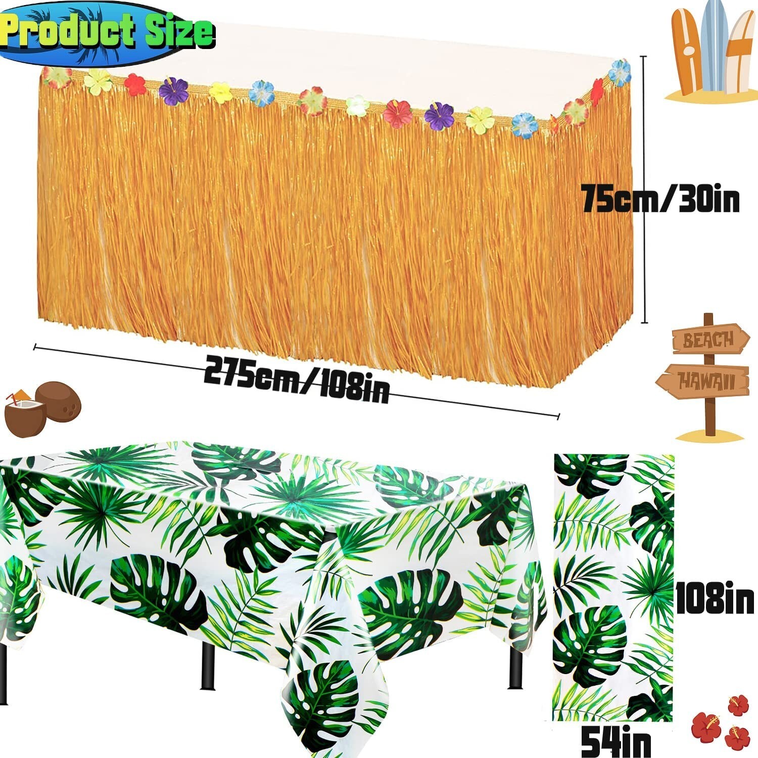 Hawaiian Luau Party Decorations 157Pcs NEW