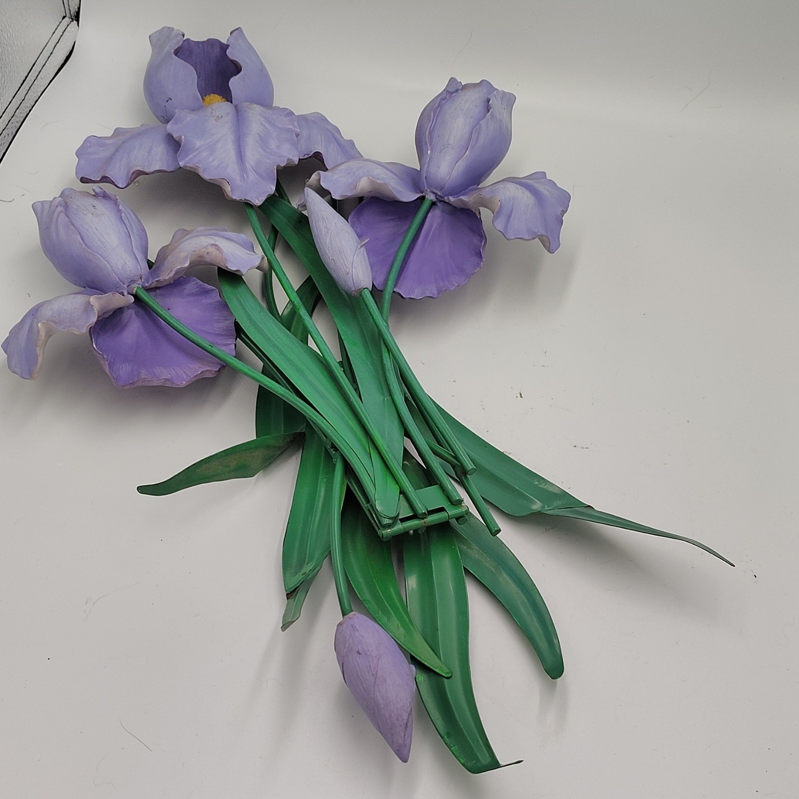 Purple iris wall hanging resin and metal WMG 2005 29″