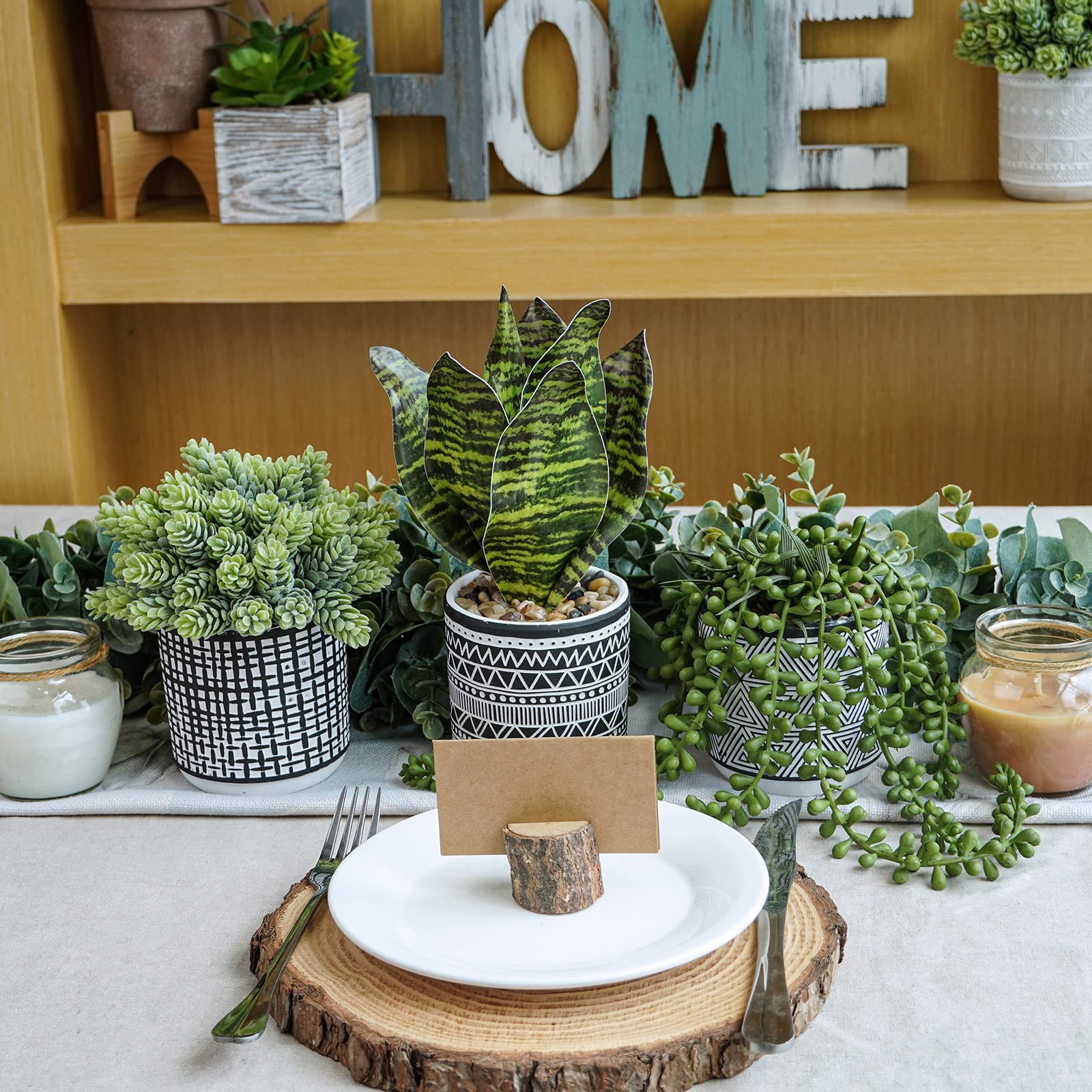 3 Pcs Small Potted Plants Artificial Succulents Hanging Plants and Faux Tropi…
