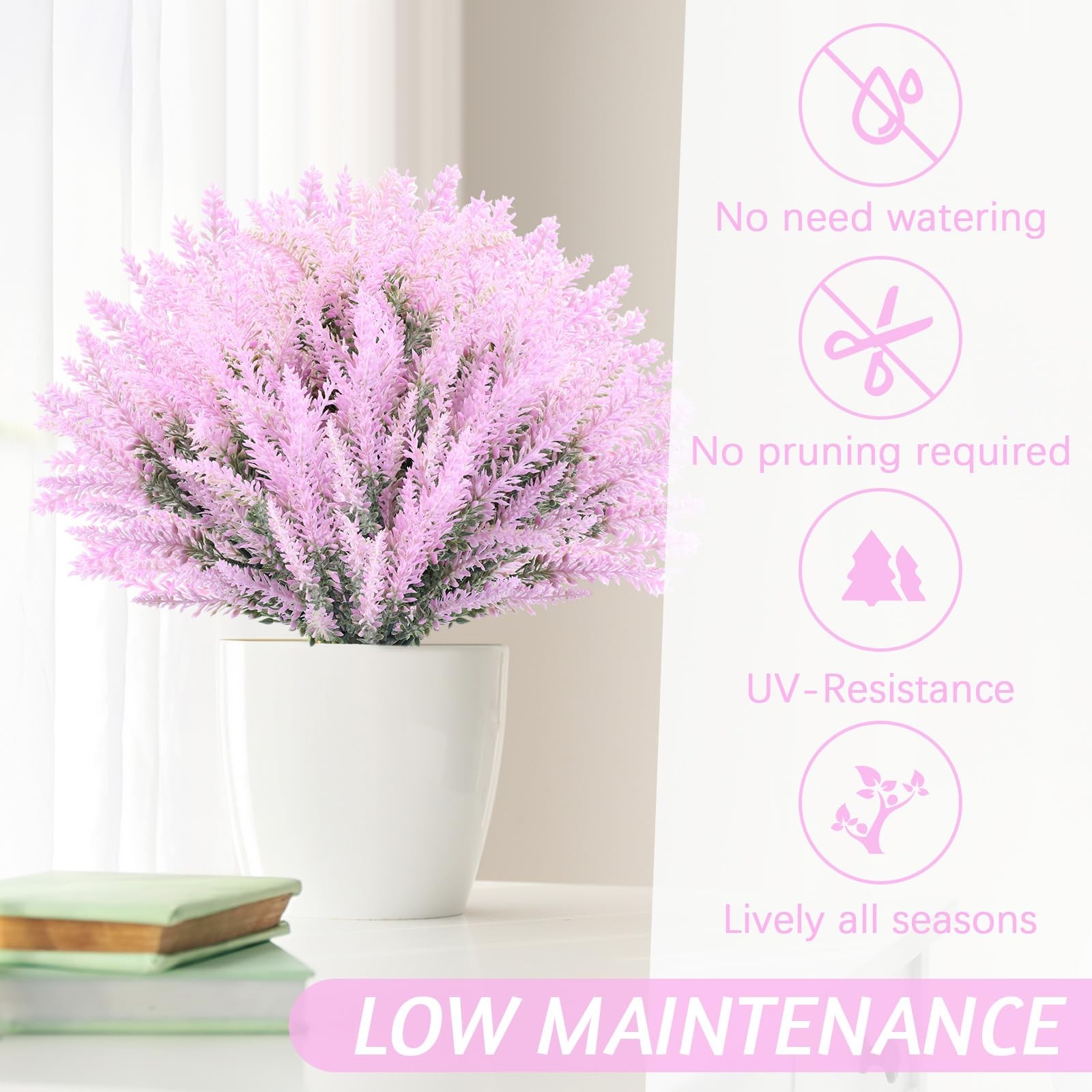 2 Pack Artificial Lavender Topiary Ball Trees with Spike UV Resistant Faux Sh…