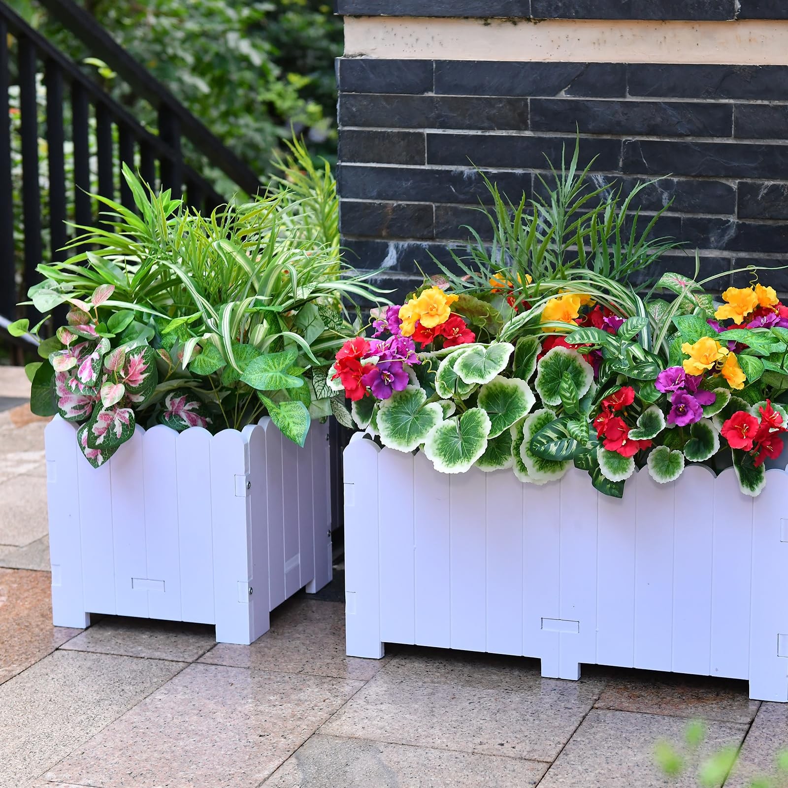 14 Bundles UV Resistant Artificial Greenery for Outdoor Garden Decor