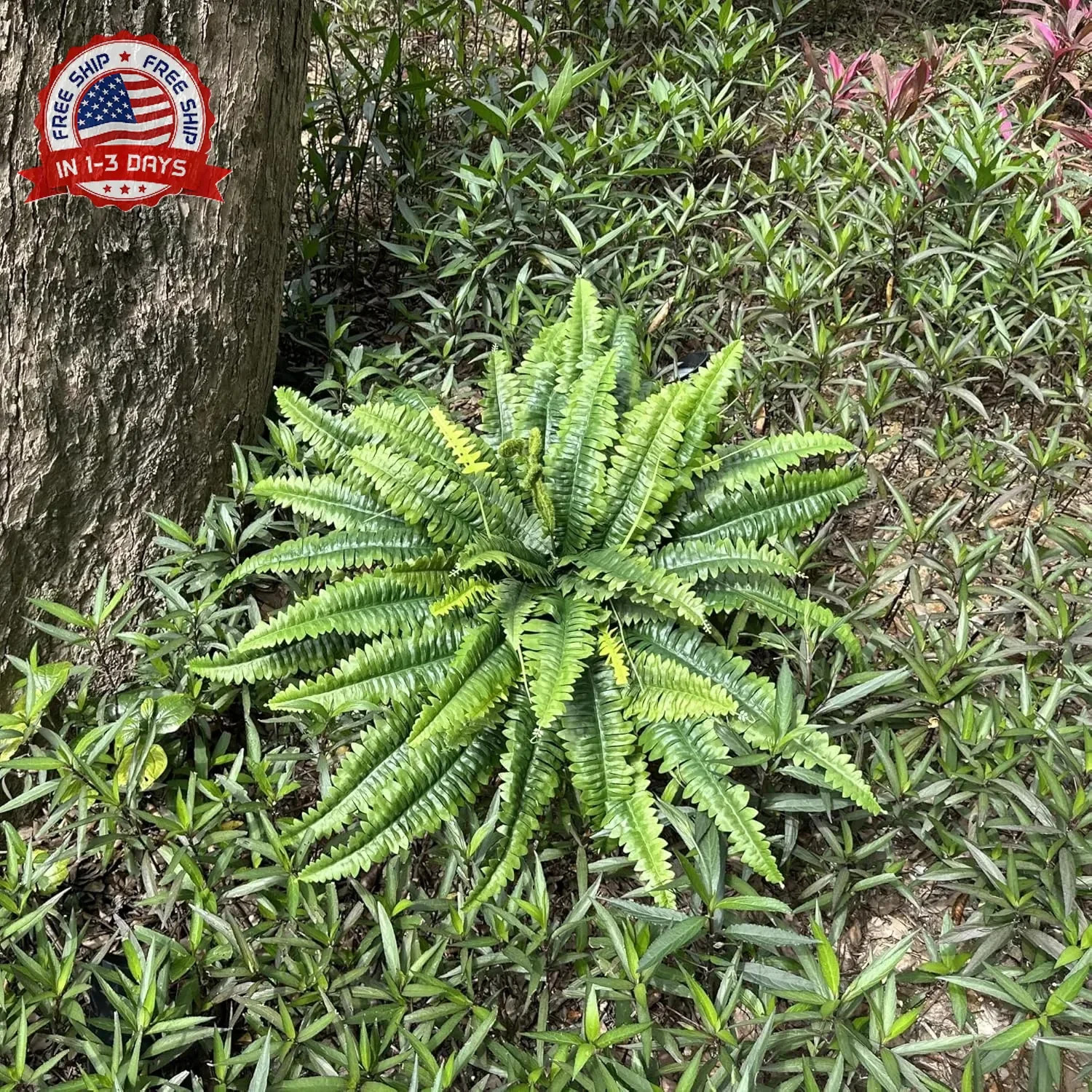 Artificial Ferns for Outdoors & Indoors, 45in Large Fake Ferns Plants with 55 Fr